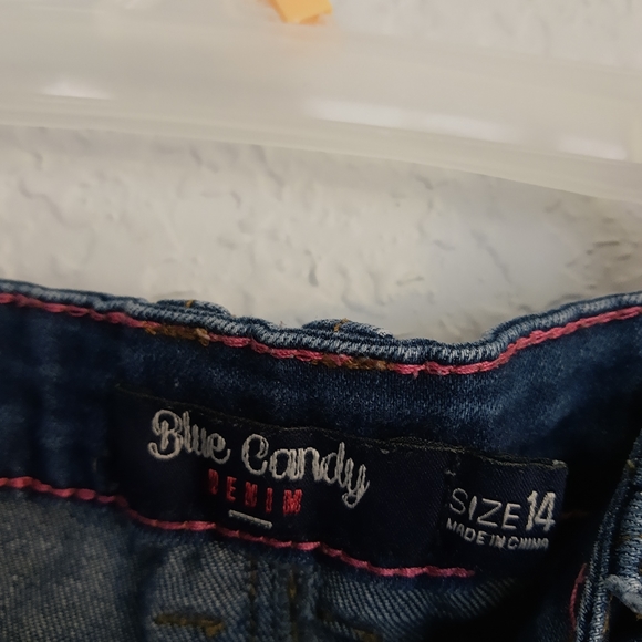 Blue Candy Denim shorts size 14 - Picture 2 of 3